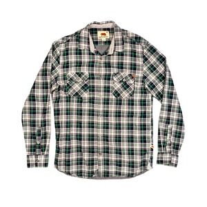 Dakota Grizzly Mens Green Plaid Long Sleeve Button Down Shirt Large 100% Cotton